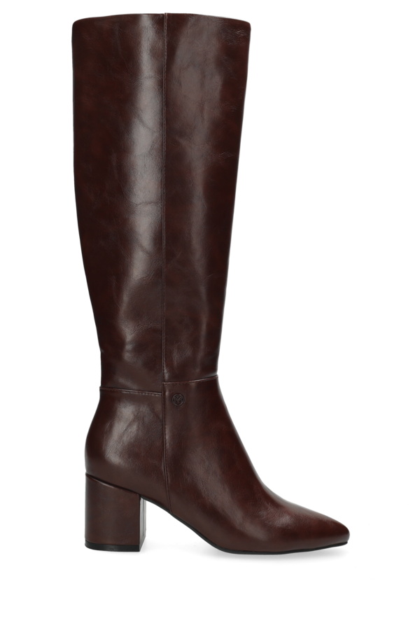 Pluck Mila Heeled High Boot - Dark Cognac