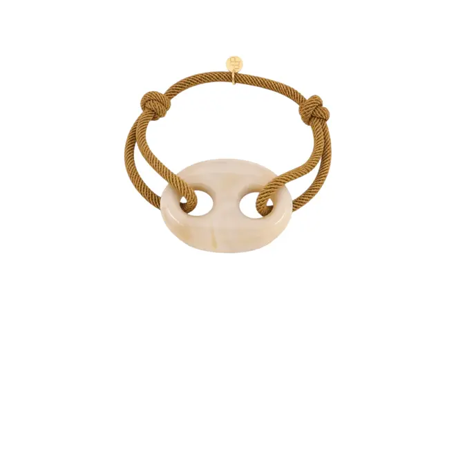 Armband XL Opengewerkte Bedel - Oker