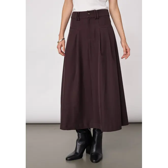 Luna New Pocket Pleat Skirt - Bison