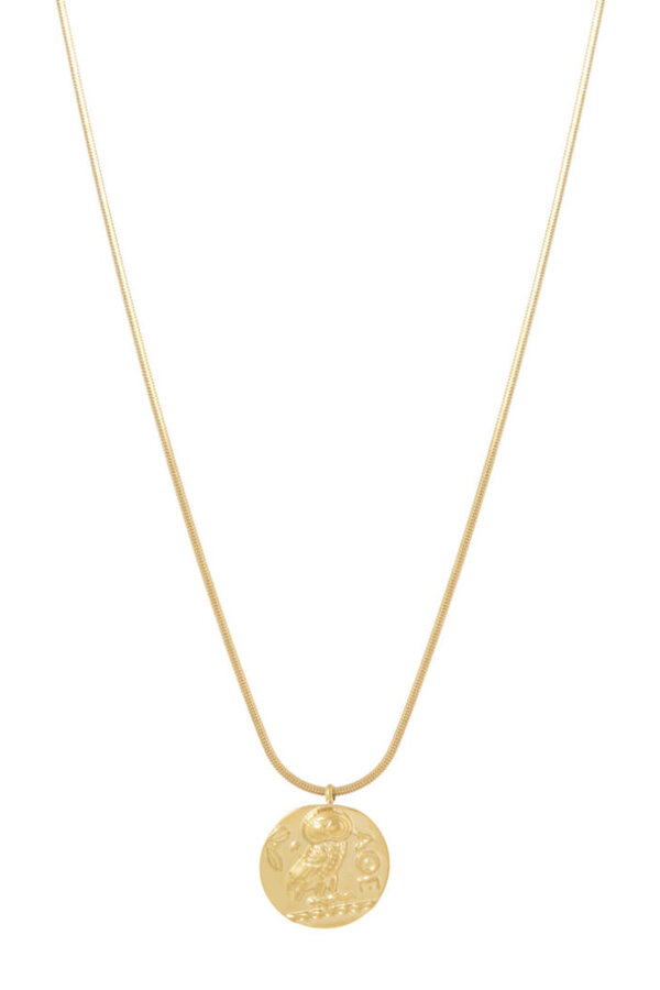 Ketting met Bedrukte Munt - Goud