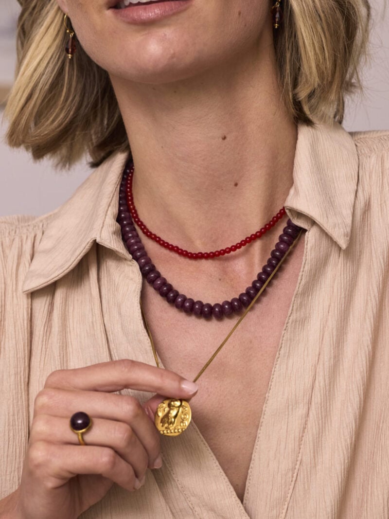 Gemstone Ketting - Aubergine