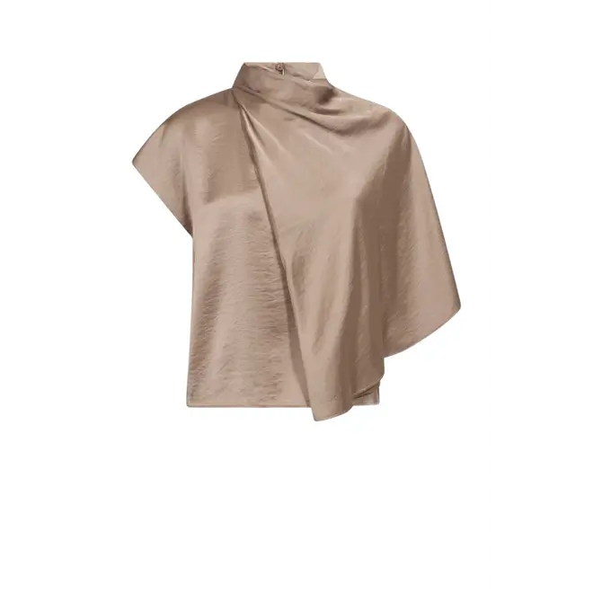 Idun Cape Ss Blouse - Walnut