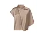 Idun Cape Ss Blouse - Walnut