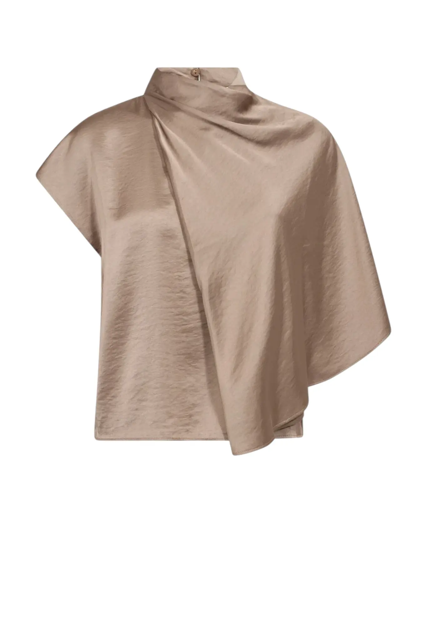 Idun Cape Ss Blouse - Walnut