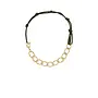 Ketting Touw en Gouden Schakels - Army Green