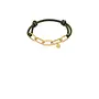 Armband Touw en Gouden Schakels - Army Green