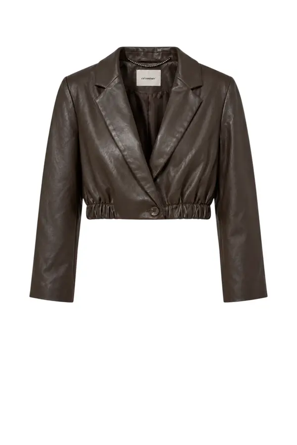 Gitt Crop Blazer - Dark Brown