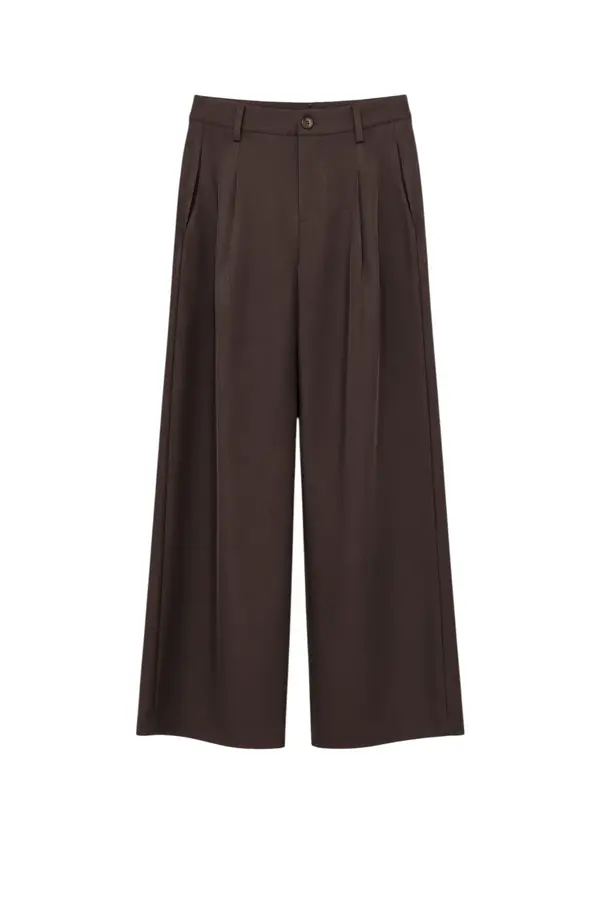 Luna Pleat Pant - Bison