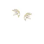 Oorstekers met 3 Blaadjes van Strass - Goud
