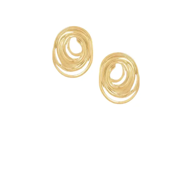 Organische Oorstekers Swirl - Goud