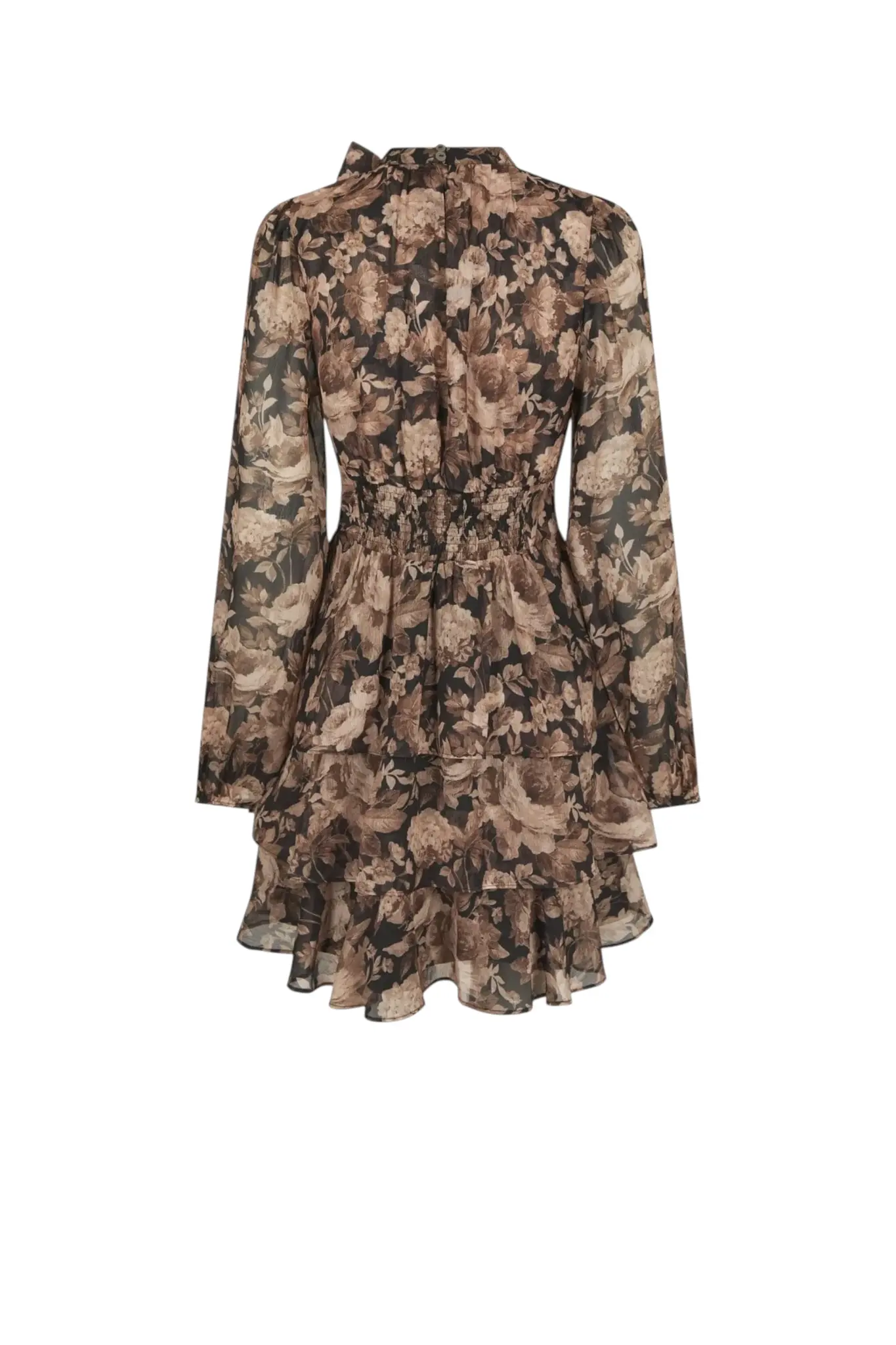 Mia Vintage Flower Dress - Black Sand