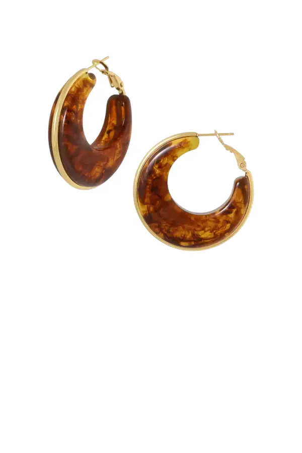 Oorringen Cognac - Goud