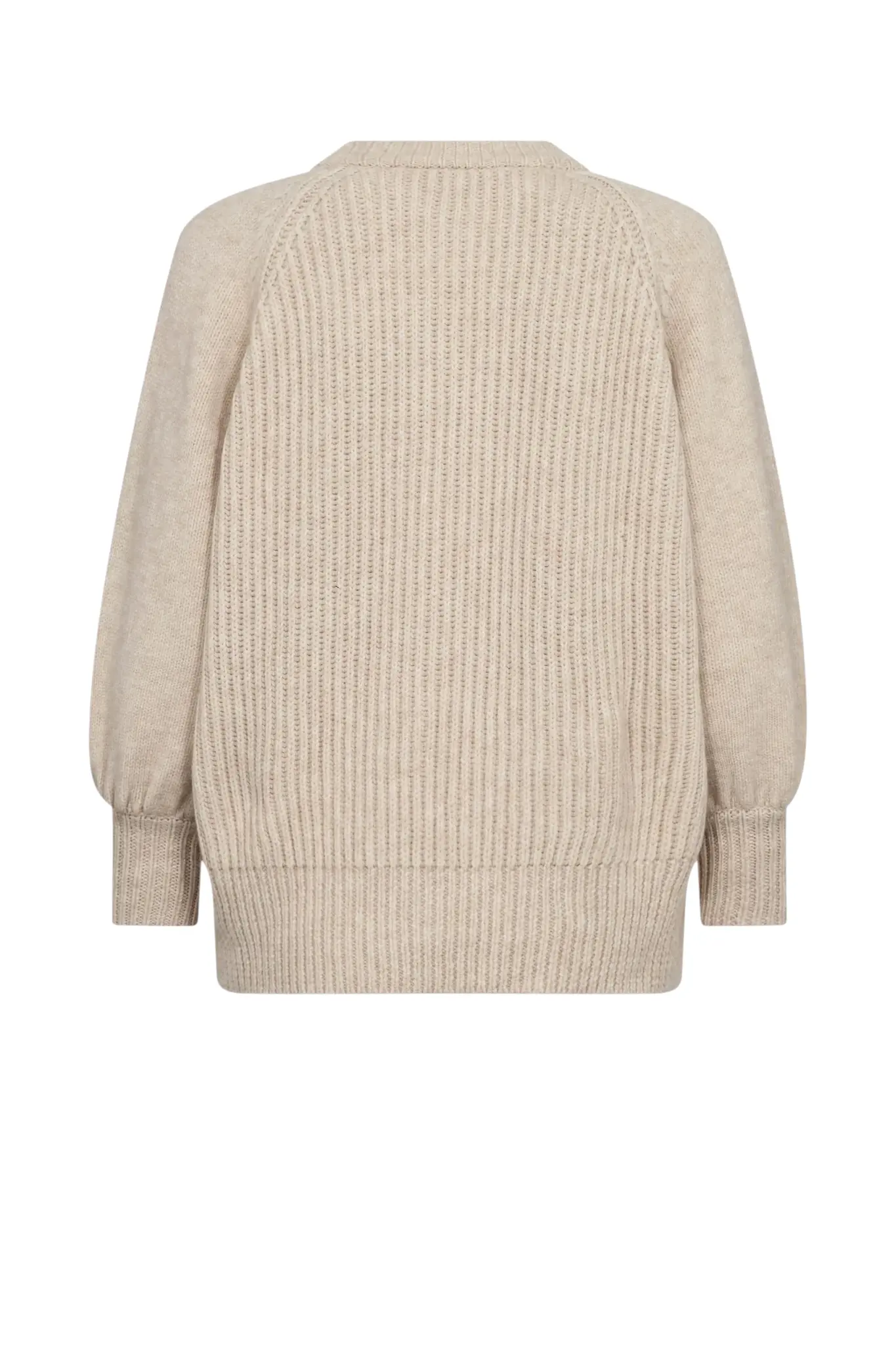 Row Puff SS Rib Knit - Creme
