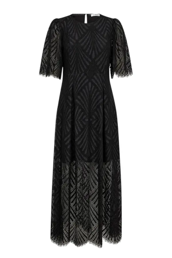 Leti Lace Maxi Dress - Black