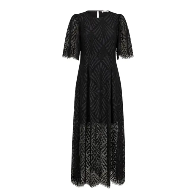 Leti Lace Maxi Dress - Black