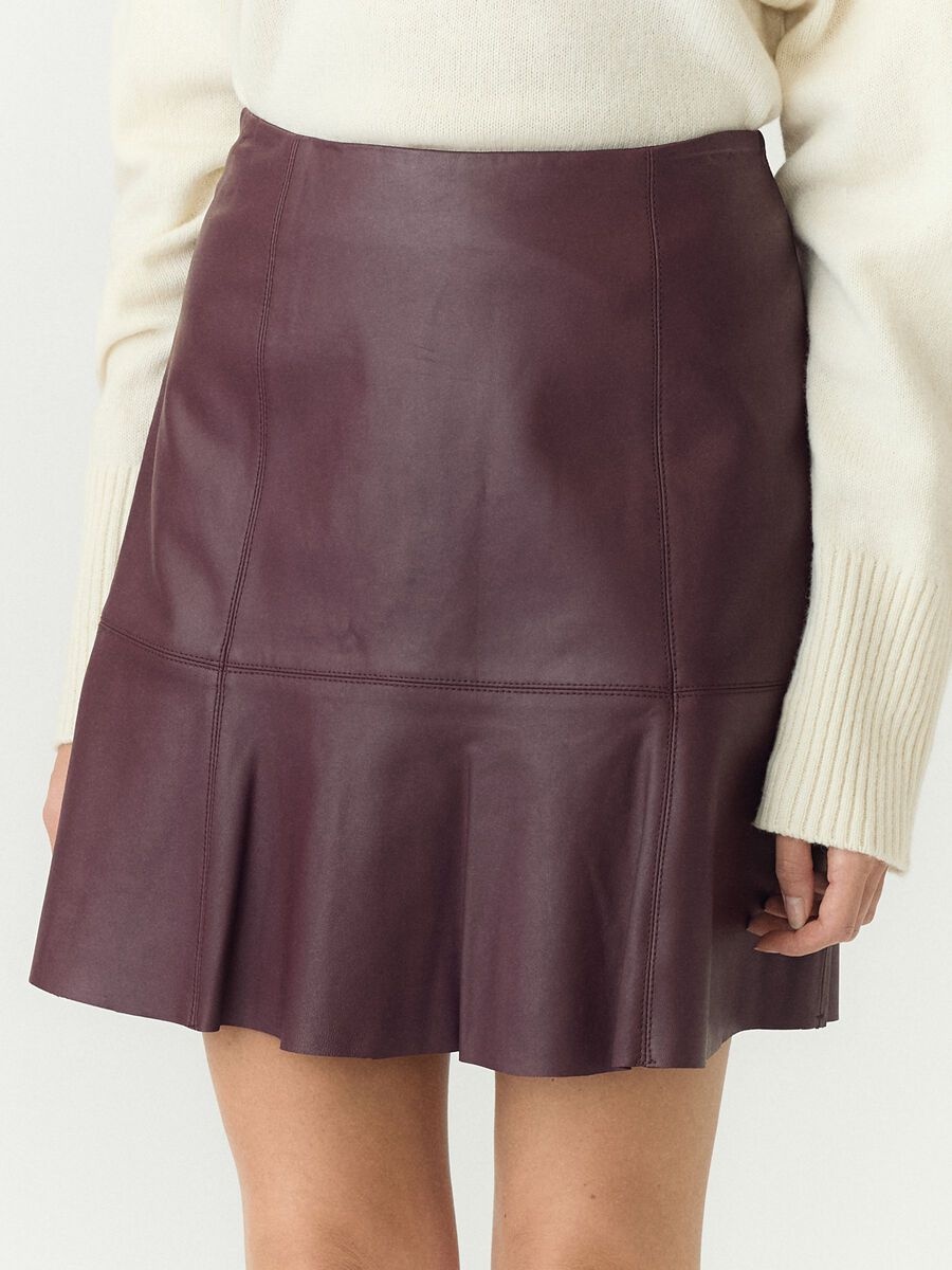 Colly Mw Naplon Leather Skirt Noos - Fig