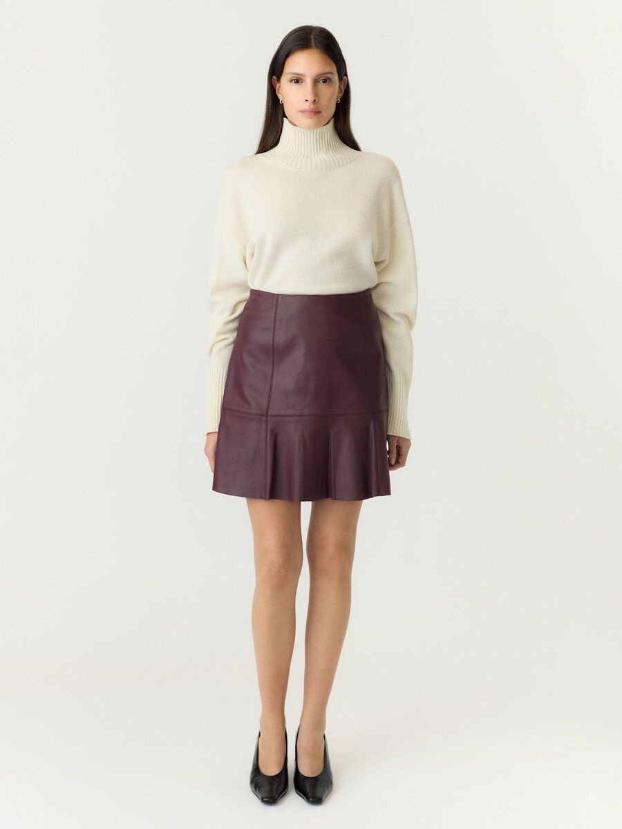 Colly Mw Naplon Leather Skirt Noos - Fig