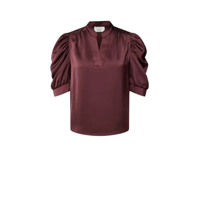 Roella Heavy Sateen Blouse - Burgundy
