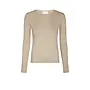 Nella Fine Rib Blouse - Beige Melange