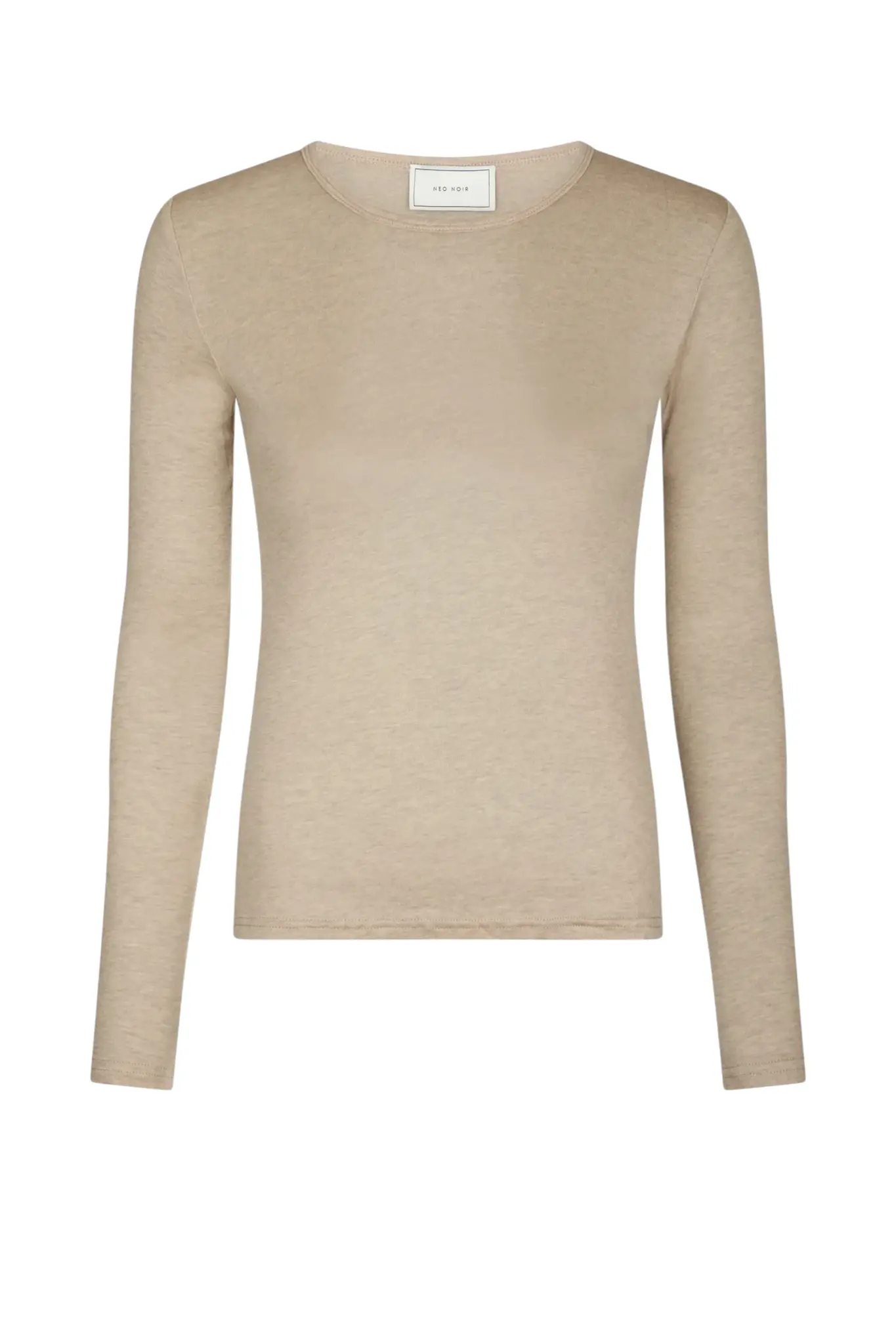 Nella Fine Rib Blouse - Beige Melange