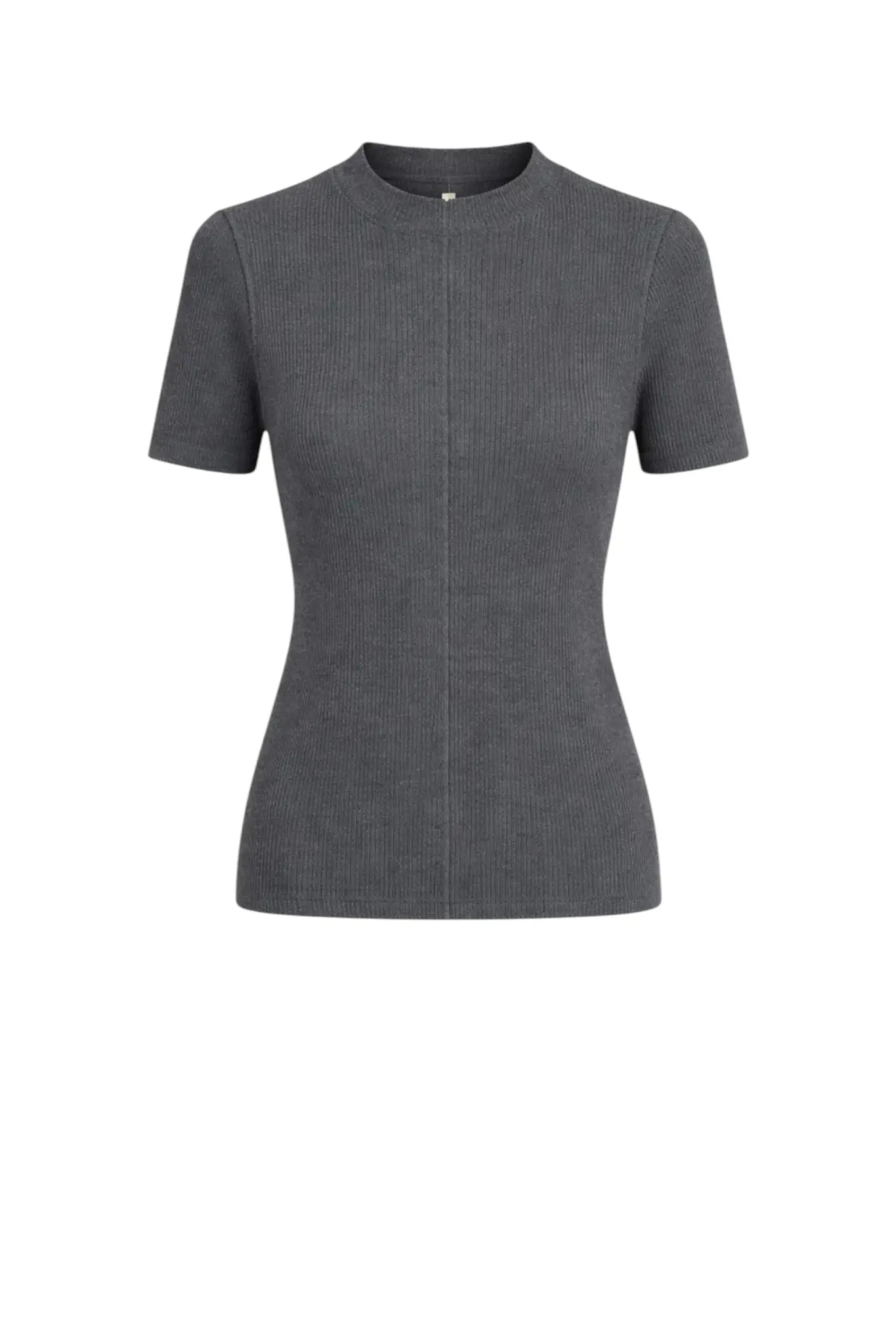 Rina rib knit top - Grey Melange