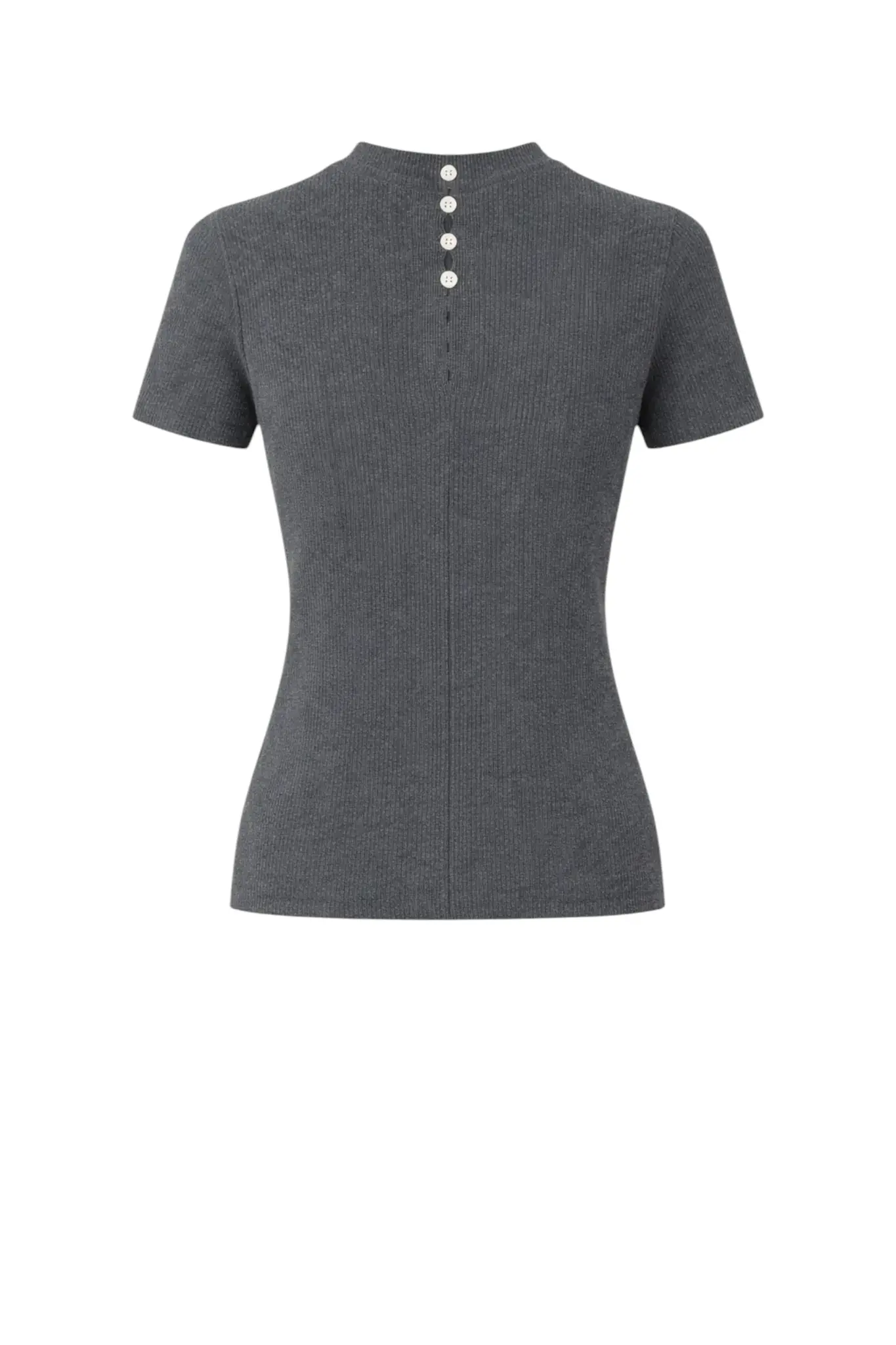 Rina rib knit top - Grey Melange