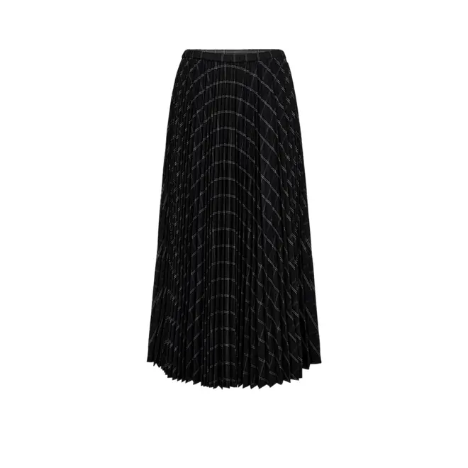 Aurora Skirt - Gray Pinstripe W. Black