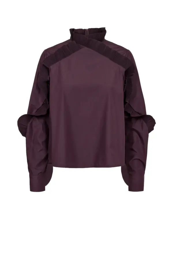 Pleat Blouse - Plum Perfect
