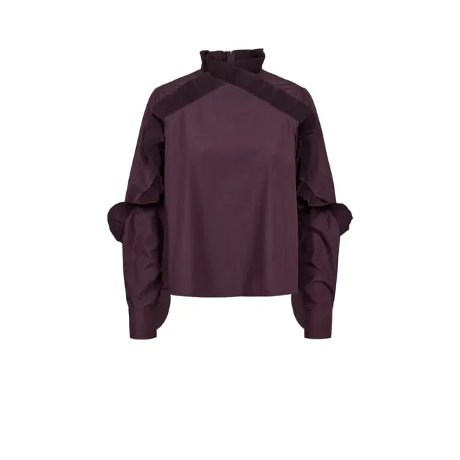Pleat Blouse - Plum Perfect