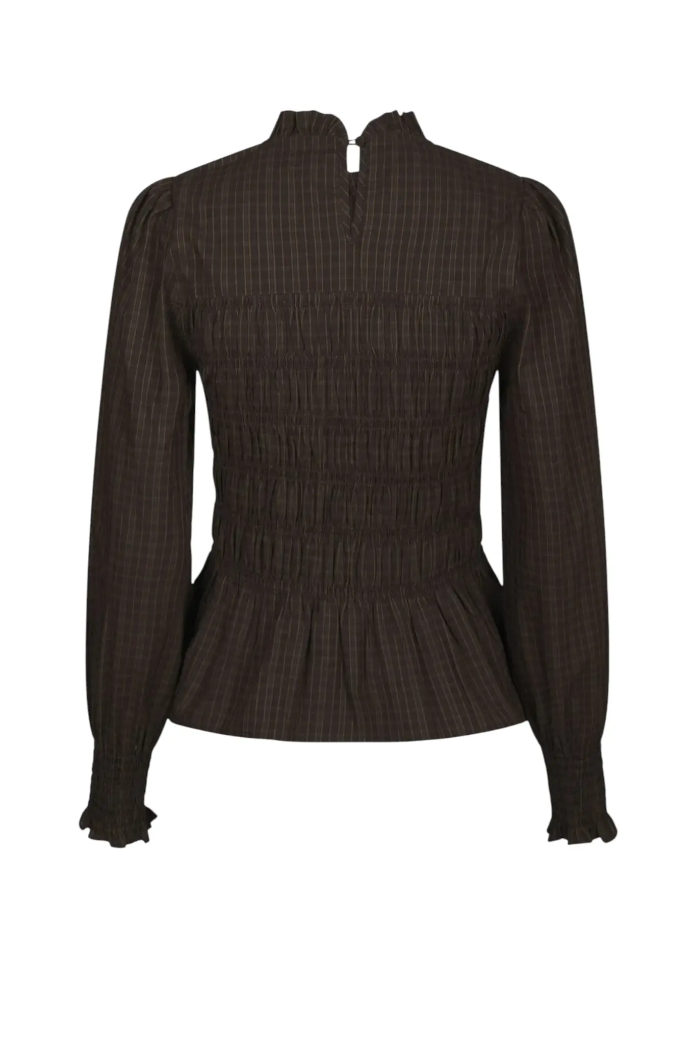 Possa Big Check Blouse - Brown Check