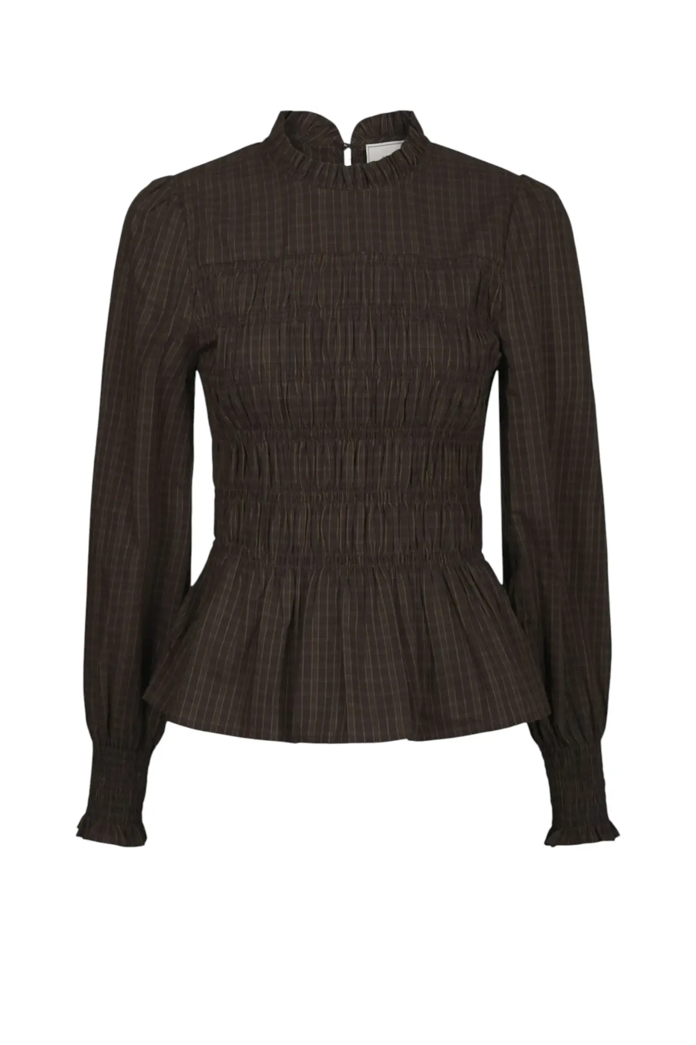Possa Big Check Blouse - Brown Check