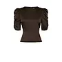 Benua Heavy Sateen Blouse - Dark Brown