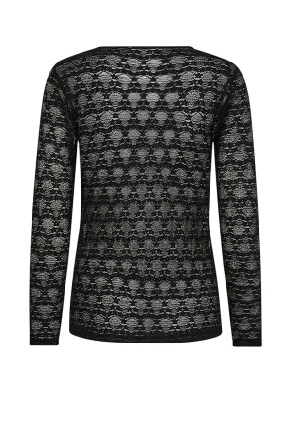 Penola O-Neck Blouse - Black