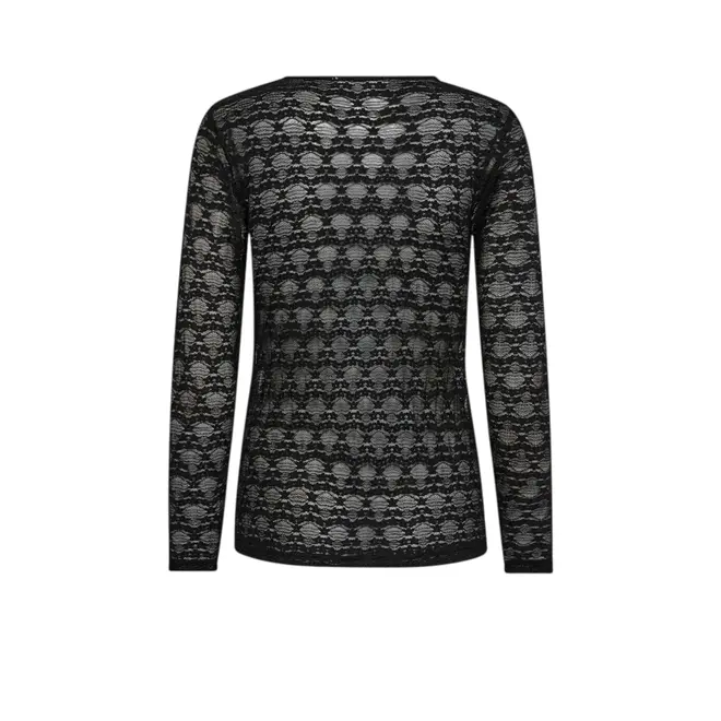Penola O-Neck Blouse - Black