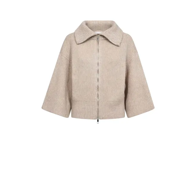 Row Zip Knit - Bone