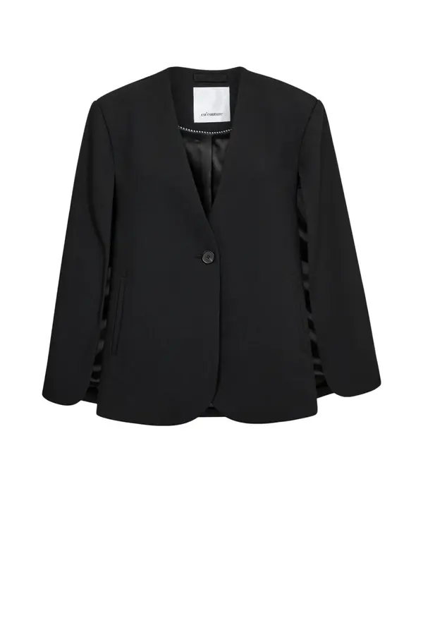 Vola Cape Button Blazer - Black