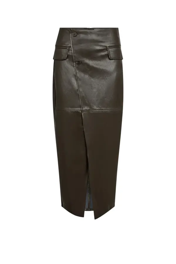 Gitt Asym Floor Skirt - Dark Brown