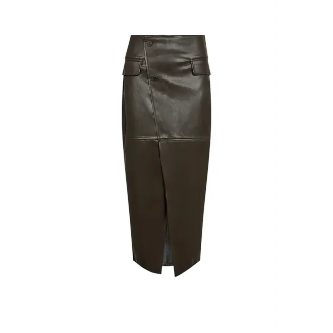 Gitt Asym Floor Skirt - Dark Brown