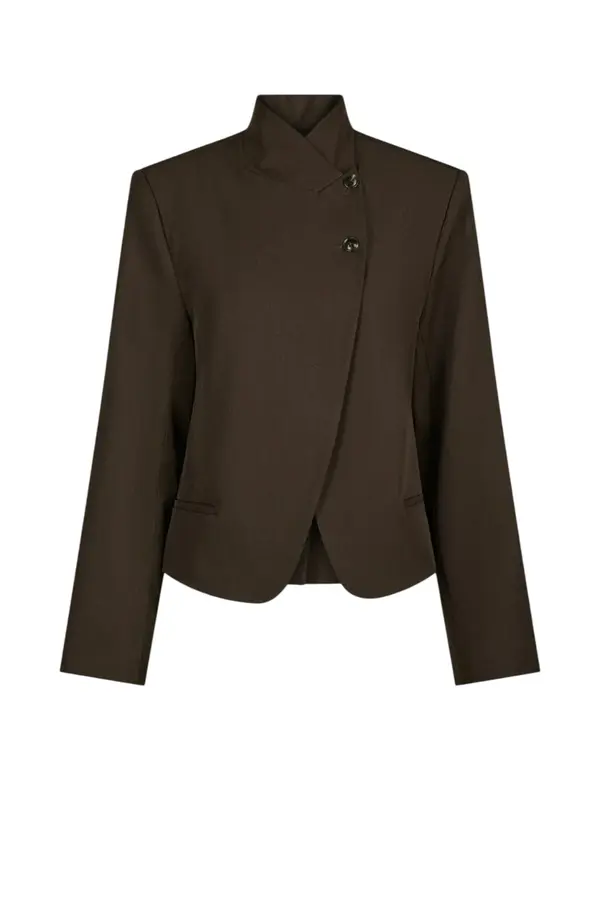 Tiria Structure Blazer - Dark Brown