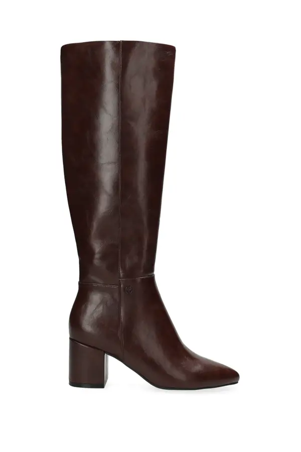 Pluck Mila Heeled High Boot - Dark Cognac