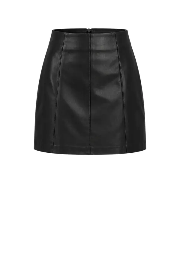 Aledra Vegan Skirt Short - Black
