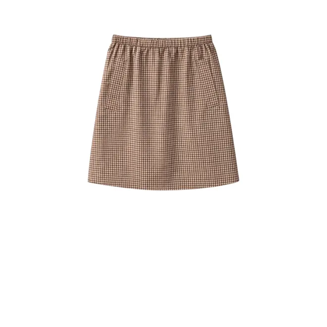 Fio check mini cotton skirt - Brown