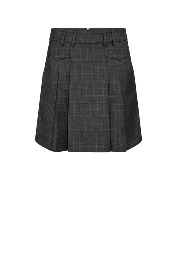 Elora Pocket Pleat Mini Skirt - Dark Grey