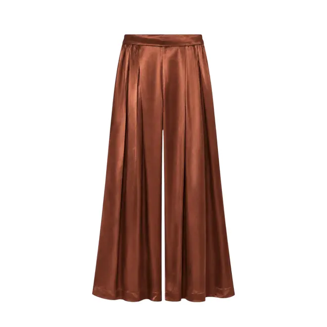 Satijnen Wijde Broek - Brown