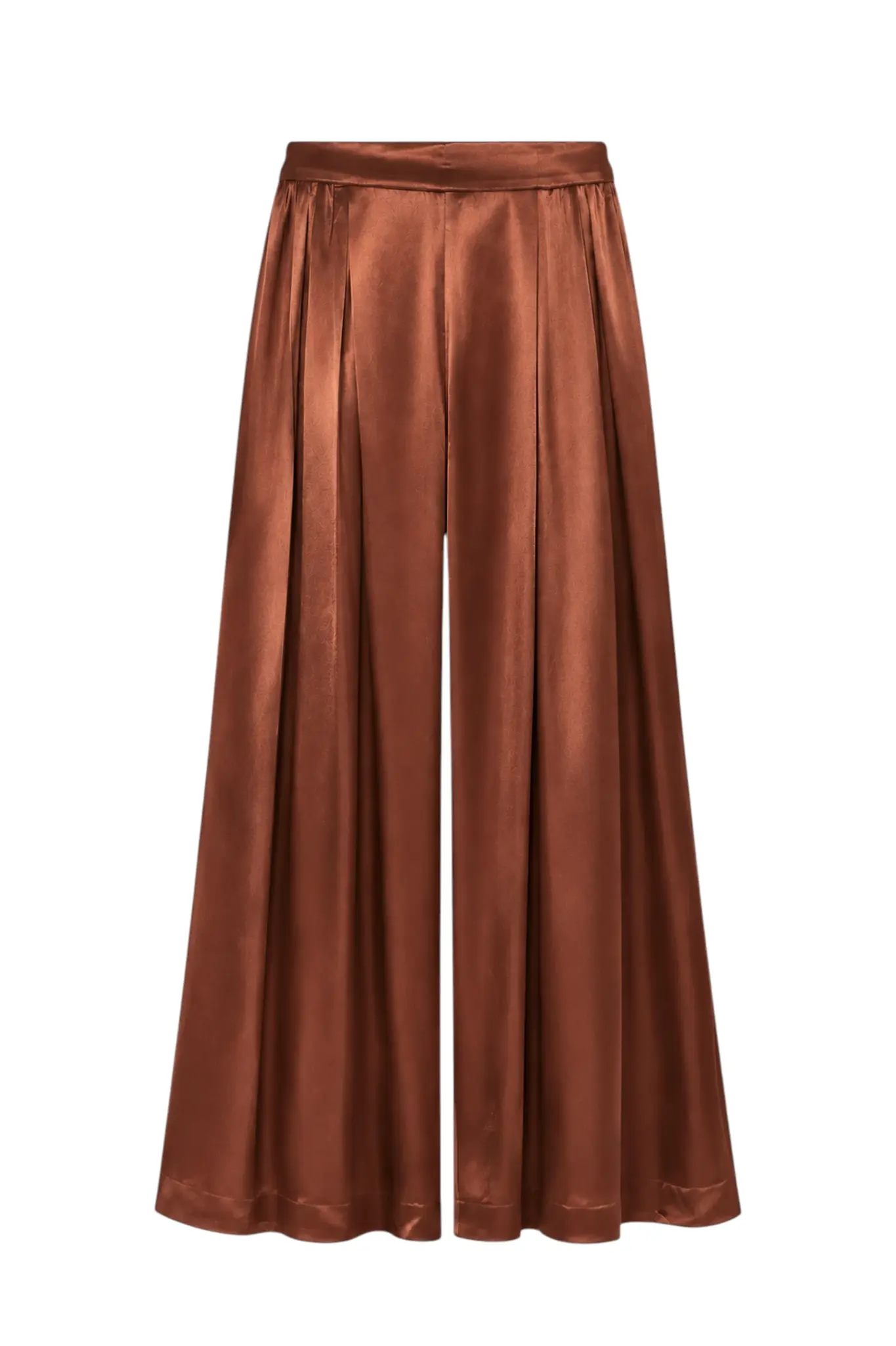 Satijnen Wijde Broek - Brown