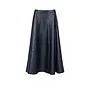 Wijde Leren Rok - Dark Blue