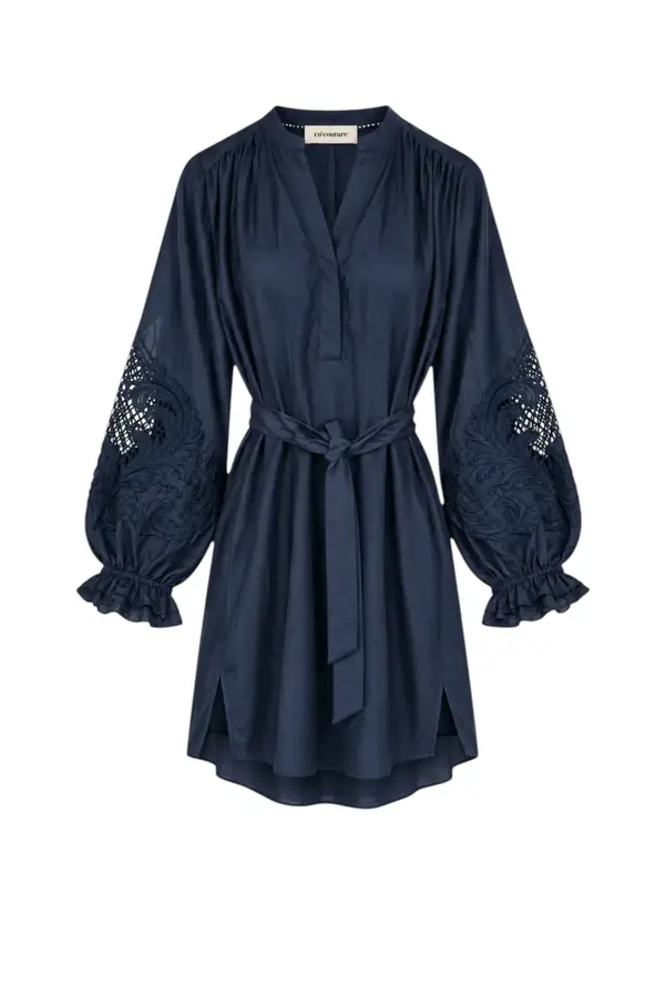 Melin Emb Dress - Navy