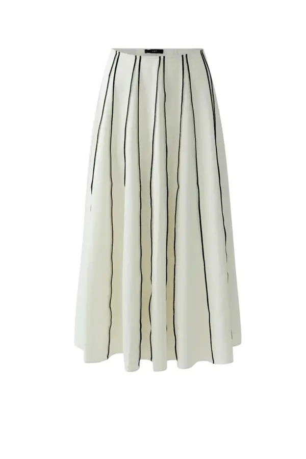 Striped Midi Skirt - White/Black
