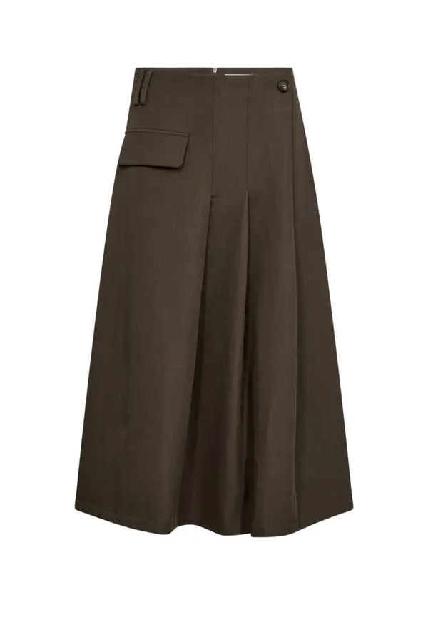 Luna Long Skirt - Dusty Army