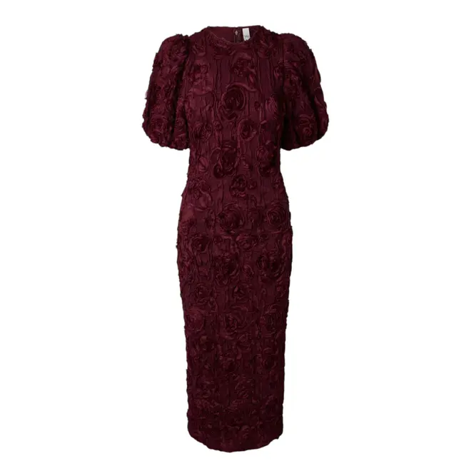 Linnea 2/4 Long Dress - Maroon Banner